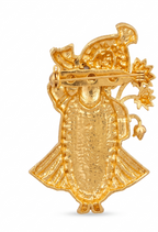 Shri Nath Ji Brooch in Gold-Plated Brass – Colourful Krishna Pin for Men & Women