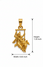 Divine Radha Krishna Swing Pendant | Gold Plated Jhula Design Locket | Romantic Spiritual Jewelry for Love & Devotion