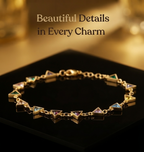 Multicolour Triangle Stone Gold Plated Brass  Bracelet