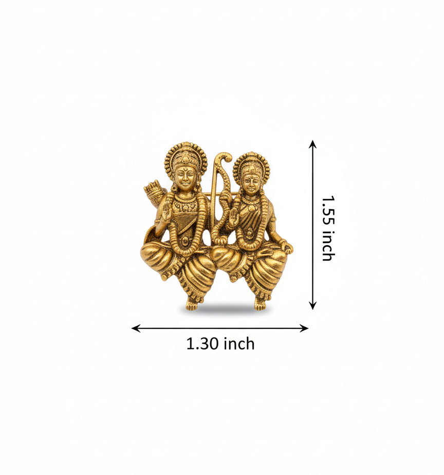 Ram Sita Antique Gold Finish Pendant – Elegant Devotional Jewellery