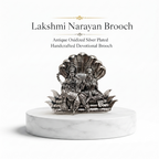 Silver Plated Brass Lakshmi Narayan Divine Brooch for Men & Women | Spiritual Temple Jewelry