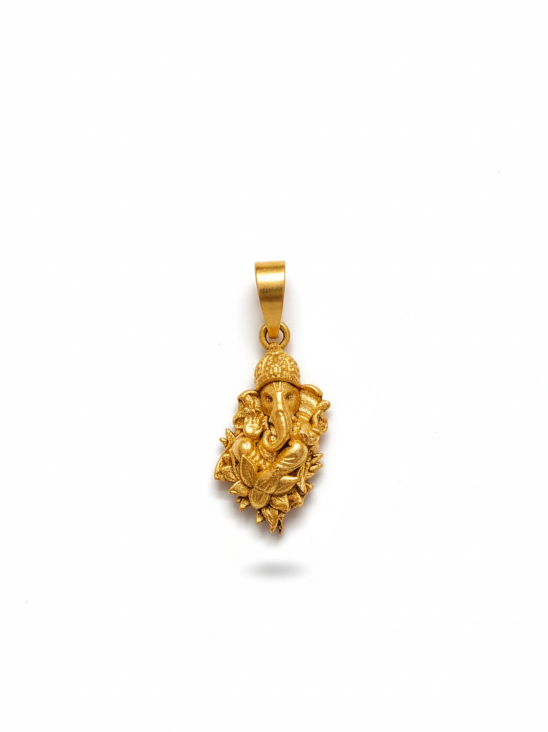 Divine Lord Ganesha Gold Plated Pendant – Elegant Spiritual Charm