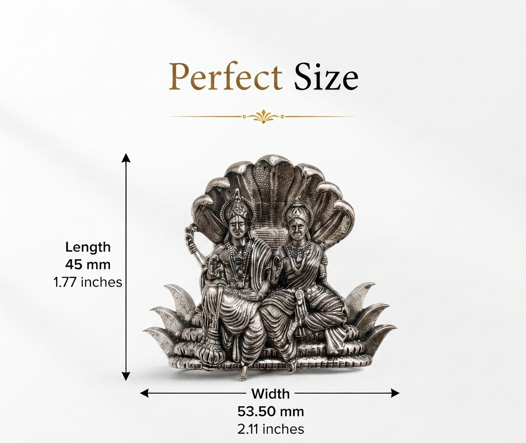 Silver Plated Brass Lakshmi Narayan Divine Brooch for Men & Women | Spiritual Temple Jewelry