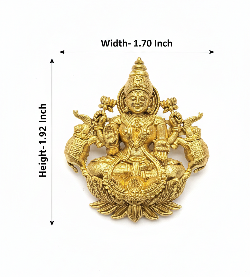 Gold Plated Brass Laxmi Maa Designer Brooch for Saree, Blazer & Ethnic Wear