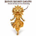 Krishna Ji Gold Plated Brass Brooch for Men and Women | Religious Hindu God Brooch