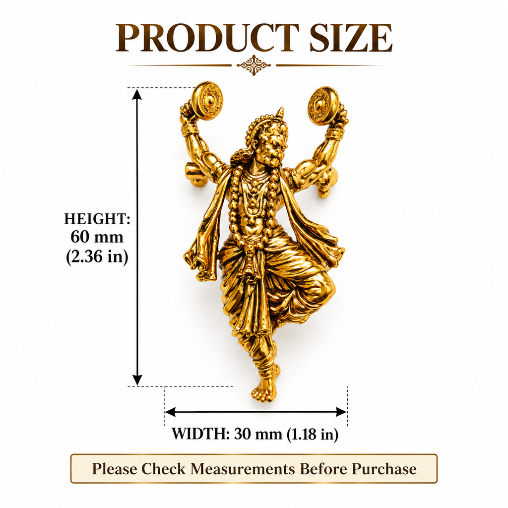 Hanuman Ji Brooch – Gold Tone Divine Bajrangbali Brooch for Men & Women