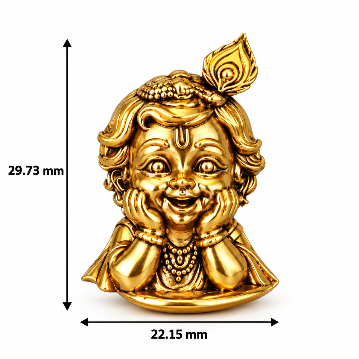 Shri Krishna Bal Roop Gold Plated Brass Button Covers for Men – Pair