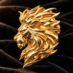 Royal Roaring Lion Head Brooch for Men & Women, Gold Plated Brass Lion Lapel Pin, Statement Animal Brooch, Luxury Blazer & Suit Accessory, Gift for Him, Made to Order