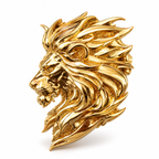 Royal Roaring Lion Head Brooch for Men & Women, Gold Plated Brass Lion Lapel Pin, Statement Animal Brooch, Luxury Blazer & Suit Accessory, Gift for Him, Made to Order