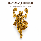 Hanuman Ji Brooch – Gold Tone Divine Bajrangbali Brooch for Men & Women