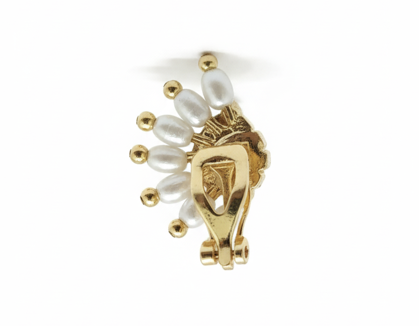 Maharashtrian Style Nath Nose Pin | Green Stone & Pearl Kundan Design | Gold Plated Traditional Nath | Non-Piercing Nose Ring for Women