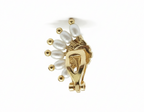 Maharashtrian Style Nath Nose Pin | Green Stone & Pearl Kundan Design | Gold Plated Traditional Nath | Non-Piercing Nose Ring for Women