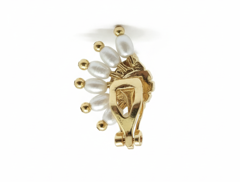 Maharashtrian Style Nath Nose Pin | Pink Stone & Pearl Kundan Design | Gold Plated Traditional Clip-On Nose Ring for Women