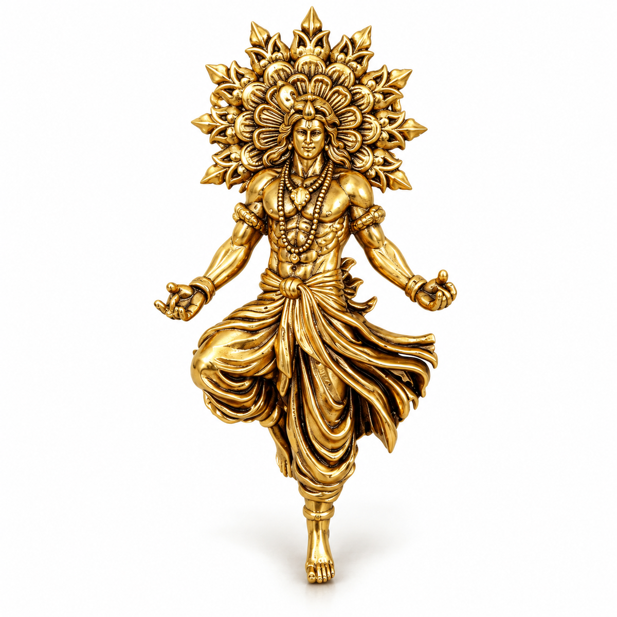 Krishna Ji Gold Plated Brass Brooch for Men and Women | Religious Hindu God Brooch