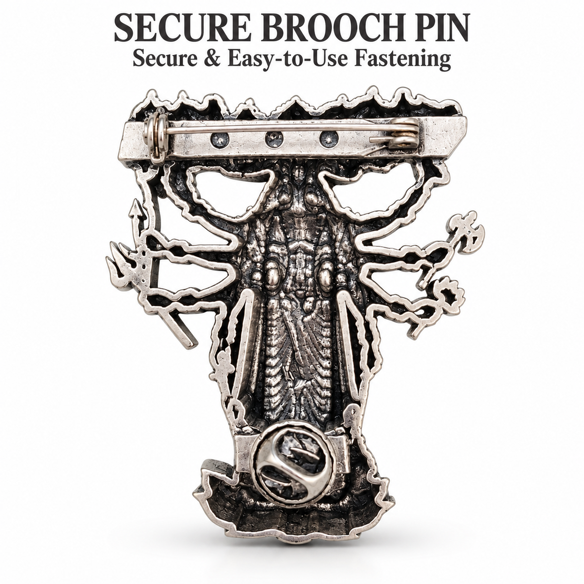 Shri Krishna Virat Roop Brooch Silver Plated Brass Religious Brooch for Men and Women