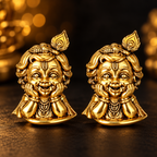 Shri Krishna Bal Roop Gold Plated Brass Button Covers for Men – Pair