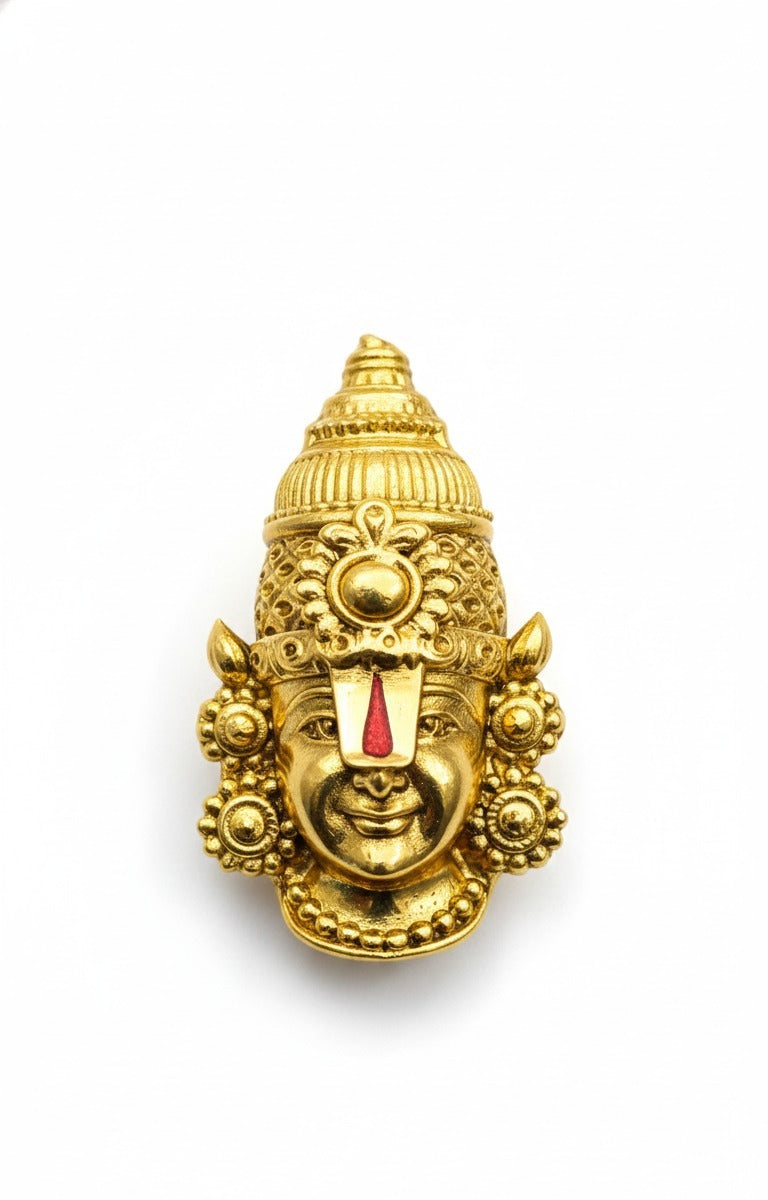 Lord Tirupati Balaji Gold Plated Brass Ethnic Brooch