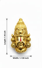 Lord Tirupati Balaji Gold Plated Brass Ethnic Brooch