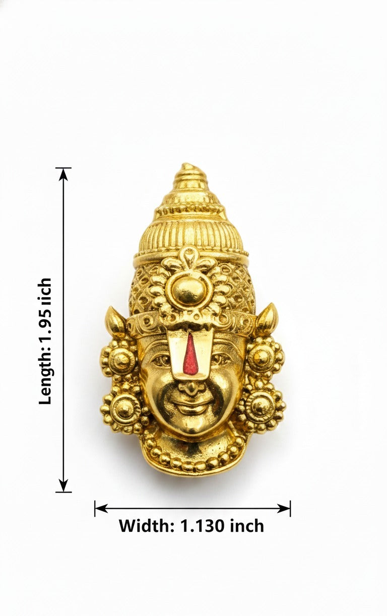 Lord Tirupati Balaji Gold Plated Brass Ethnic Brooch